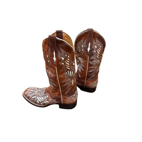 Resistol men’s brown leather western shoe boots size 9D SKU 3701 main image 6